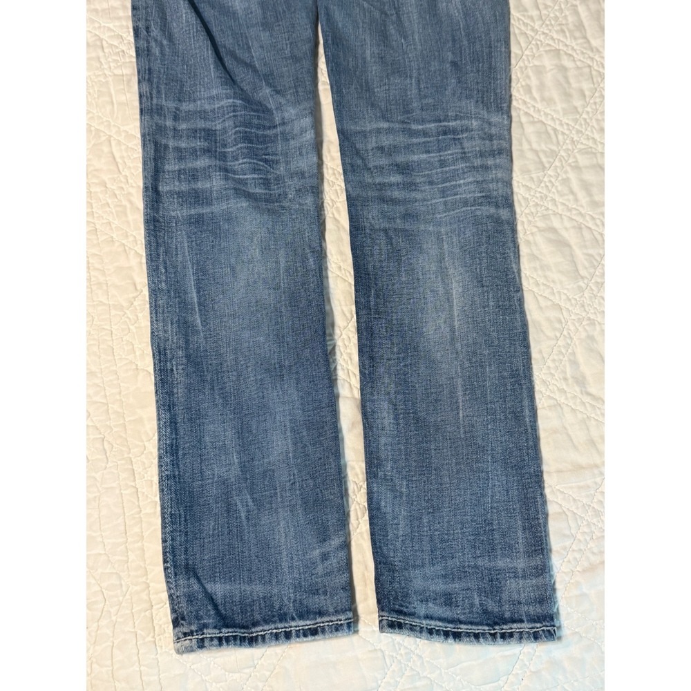 Rock Revival Shaina Mid-Rise Skinny Jeans Blue Fleur De Lis Rhinestone Size 29 - Picture 3 of 13